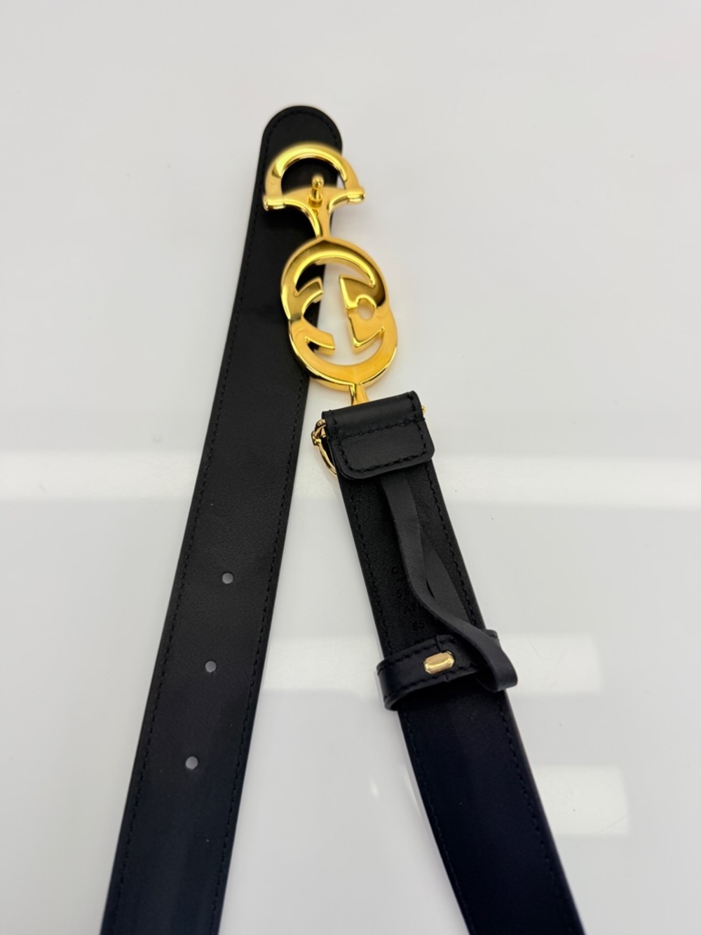 Gucci Zumi Smooth Leather Belt Black  550122 85/34 - Picture 9 of 11